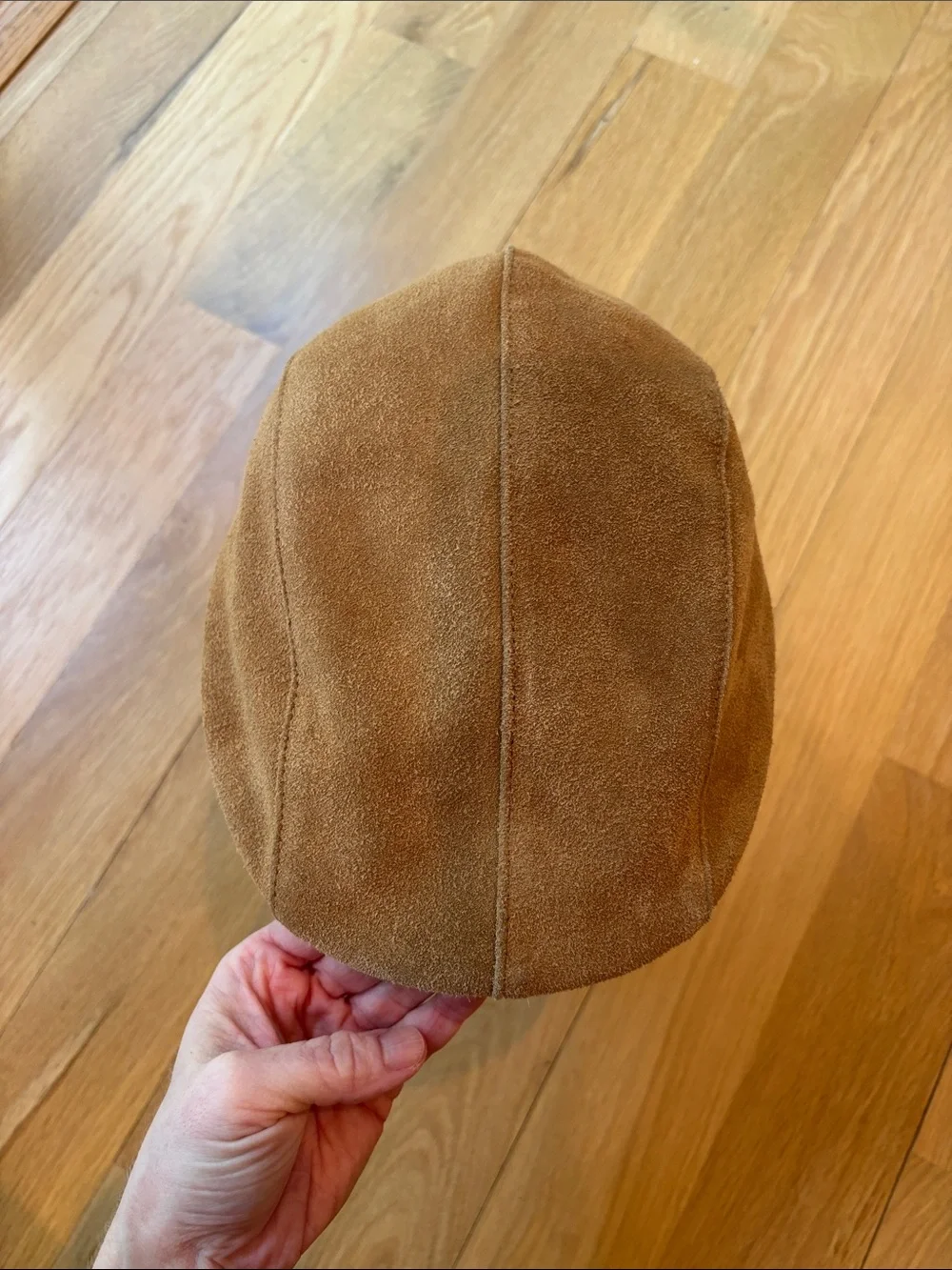 Vintage Paula Suede Newsboy Cap Beige